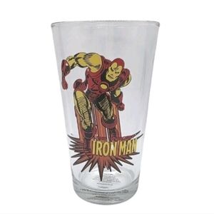 Marvel Comics IRON MAN 16 oz Glasses Clear The Invincible Vandor Dinner Tea